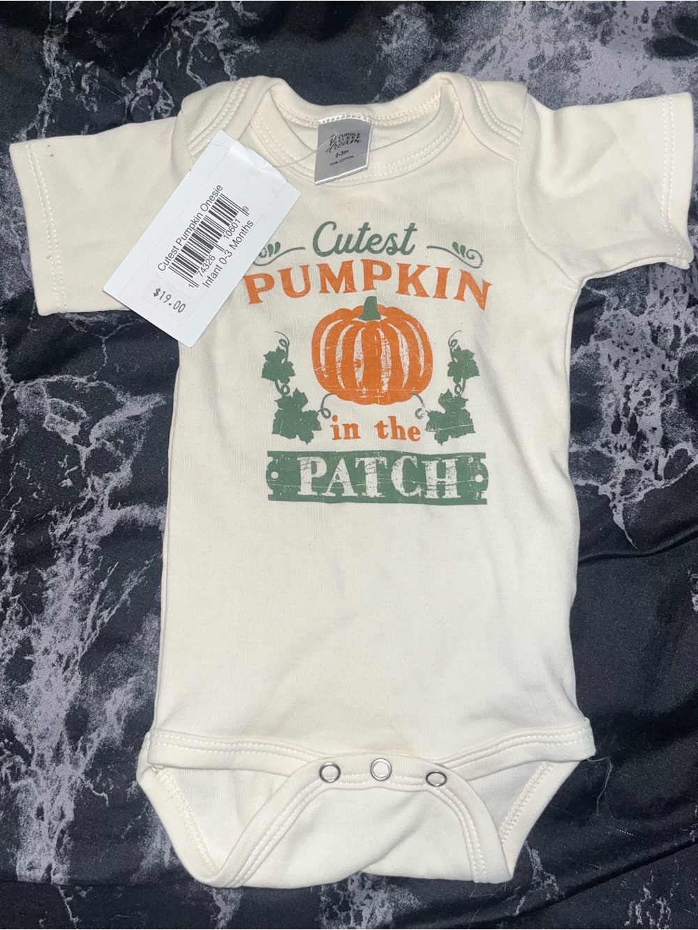 Cutest Pumpkin in the Patch Cream Baby One-Piece nwt 0-3 mo